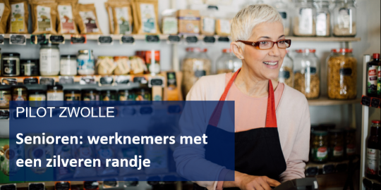 grijze dame aan het werk